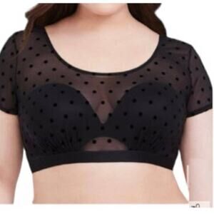 new NWT Torrid 3 polka dot sheer mesh bralette crop top BC 2390